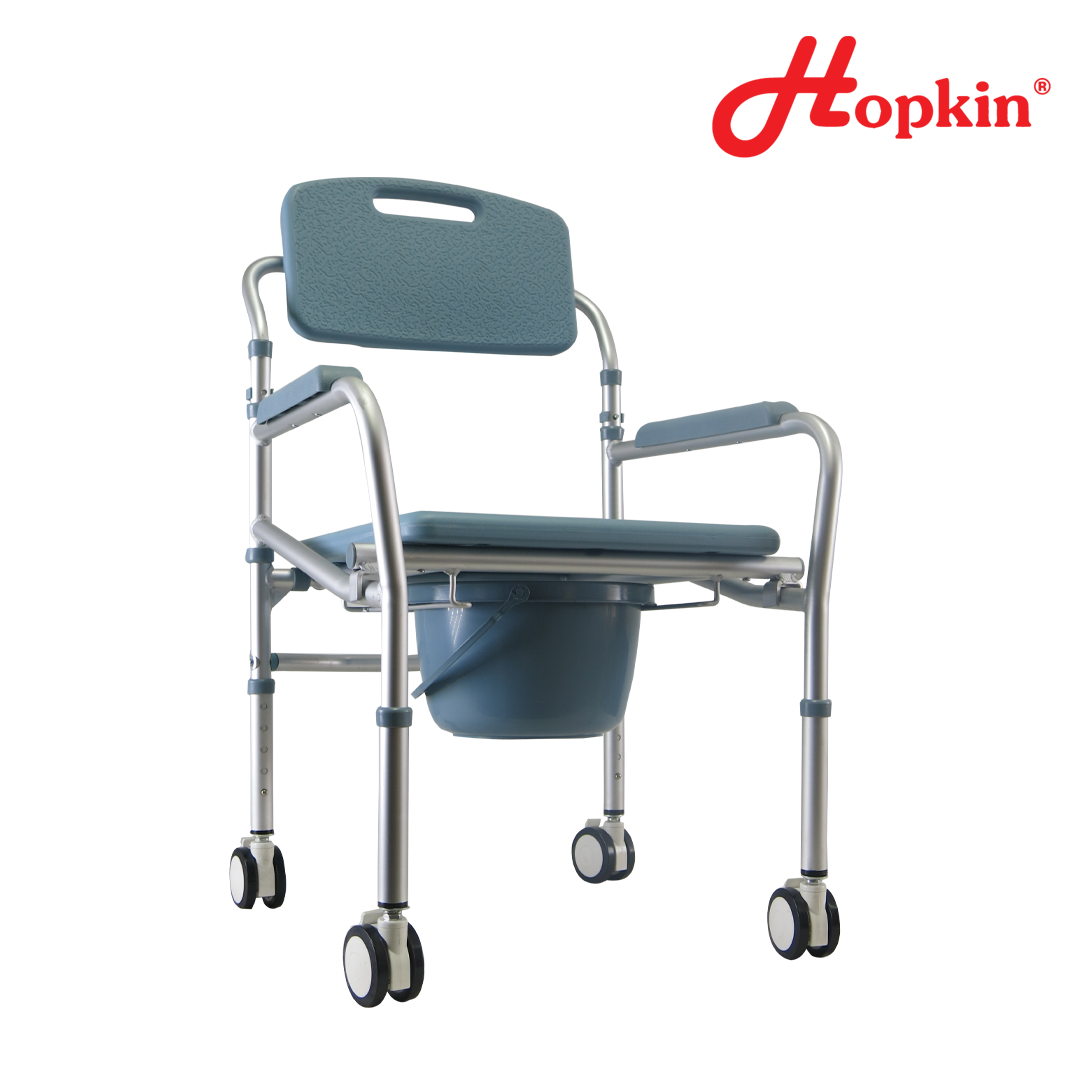 HOPKIN FOLDABLE MOBILE COMMODE SHOWER